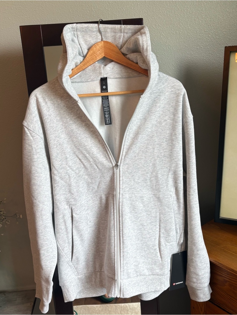 NWT Lululemon Light Gray Full-Zip Hooded Sweatshirt